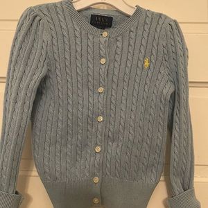 Ralph Lauren Baby Blue Cable Knit Sweater Back to School